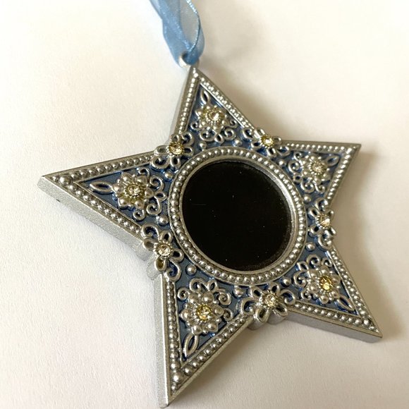 BEAUTIFUL Blue Sparkling Star Picture Photo Frame Ornament Christmas - Picture 3 of 4